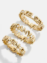 18K Gold Custom Nameplate Ring - 18K Gold. Pavé Cubic Zirconia Stones | BaubleBar