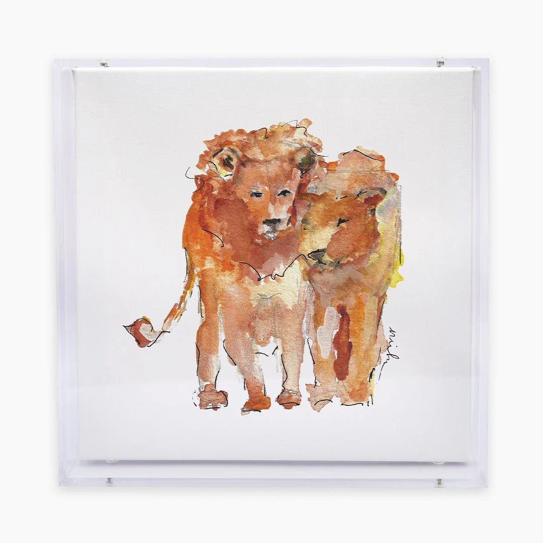 Lion Acrylic Shadow Box Print | Anne Neilson Home