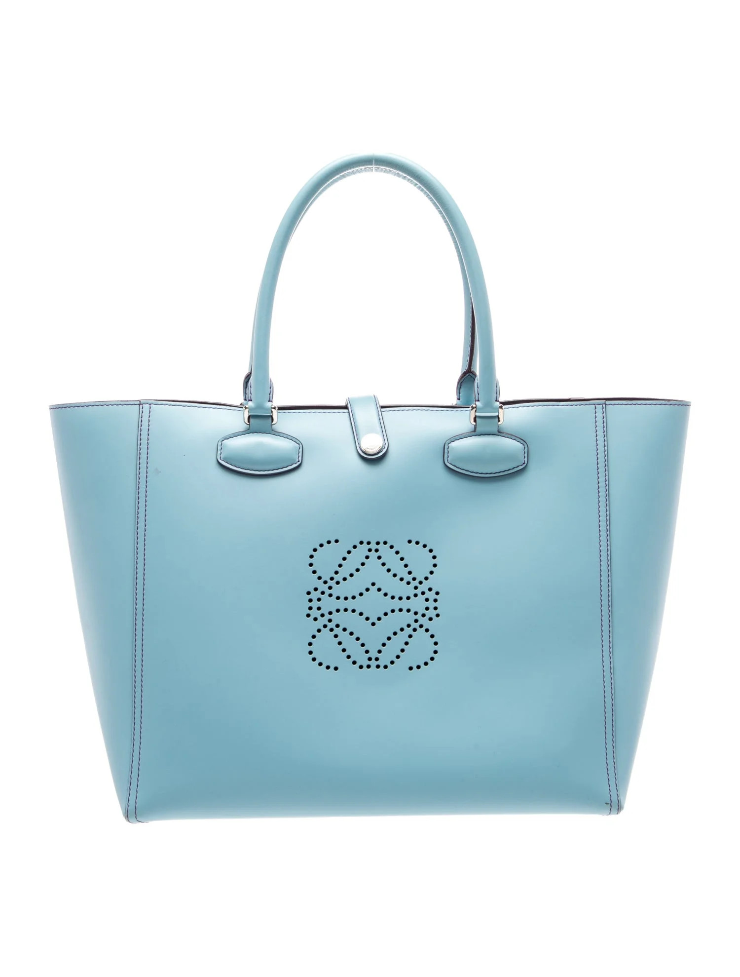 Loewe Signature Leo Perforated - Blue Totes, Handbags - LOW102592 | The RealReal | The RealReal
