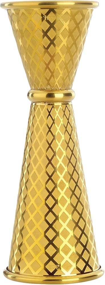 Barfly 1 x 2 oz. Diamond Lattice Etch Japanese Style Jigger, Gold Plated | Amazon (US)