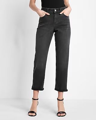 Mid Rise Black Boyfriend Jeans | Express