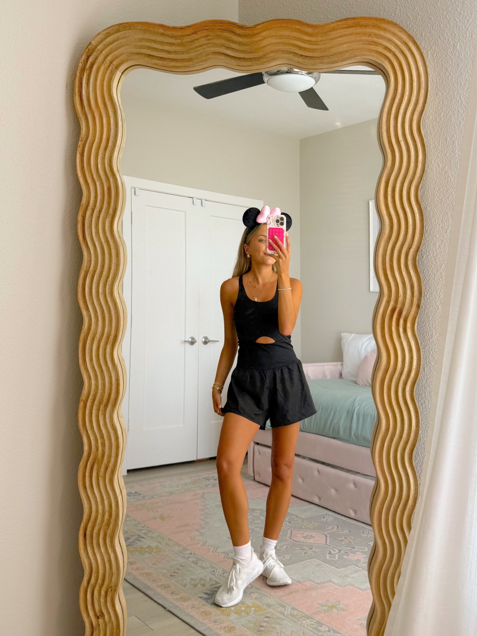 the cutest Disney day outfit from Amazon 💕🐭 wearing an XS in this activewear romper 