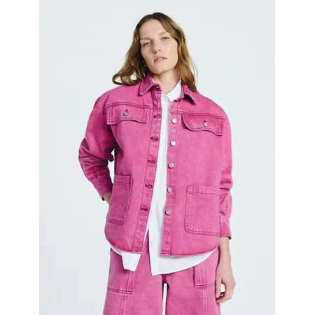 Scoop Women’s and Women’s Plus Oversized Cotton Denim Shacket, Midweight, Sizes XS-4X | Walmart (US)
