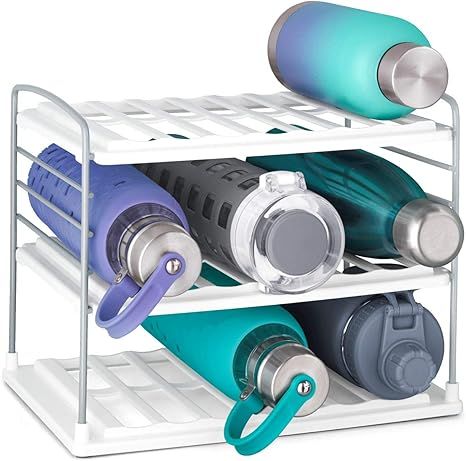 YouCopia UpSpace 8-Bottle Water Bottle and Travel Mug Cabinet Organizer, Adjustable Storage Rack ... | Amazon (US)