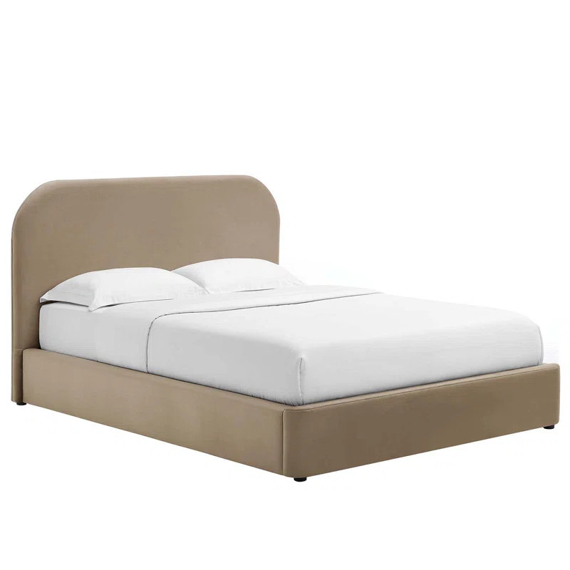 Keynote Upholstered Fabric Curved Platform Bed | Wayfair North America