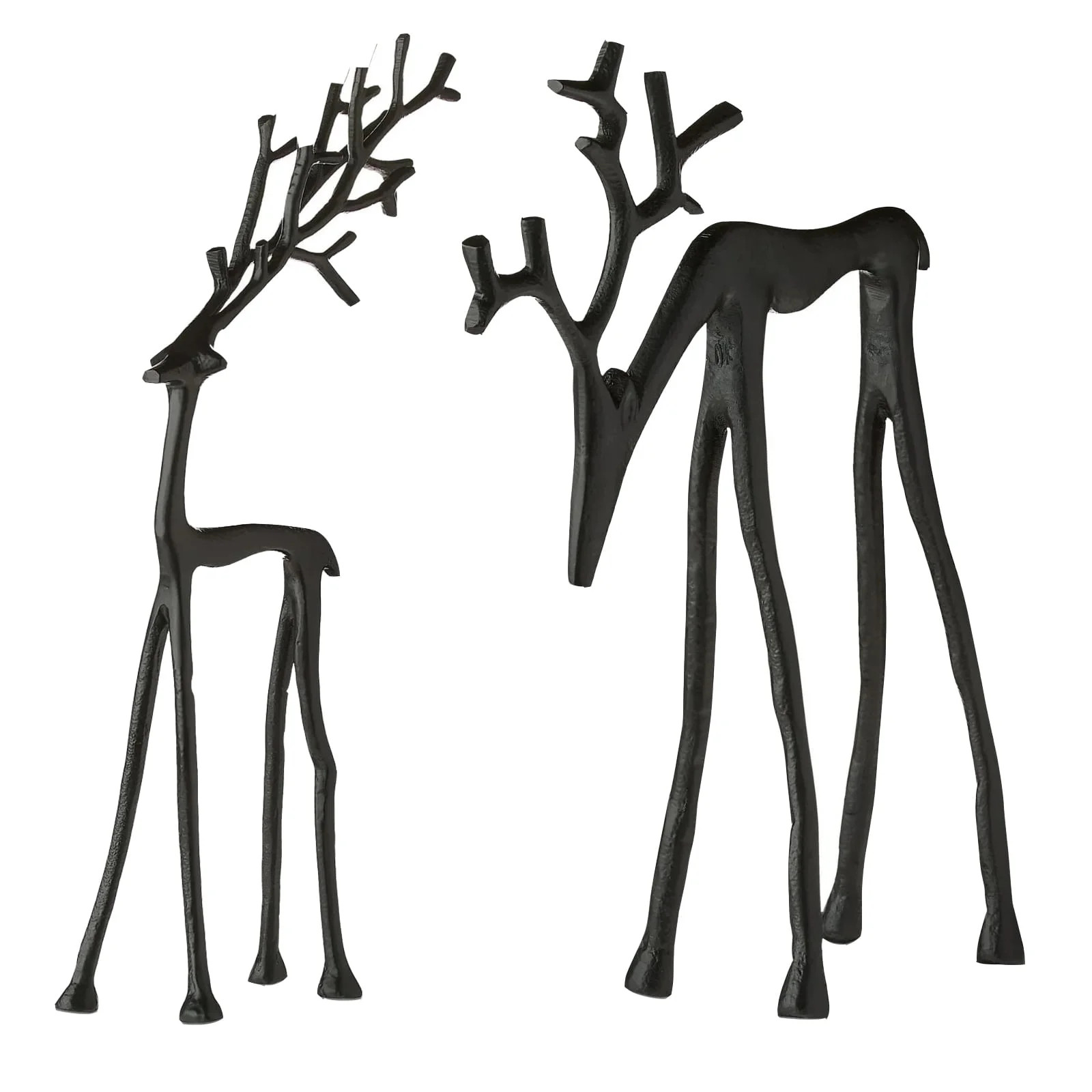 2025 Christmas Decorations - Set of 2 Black Reindeer Statues - Modern Xmas Figurines - Elegant In... | Walmart (US)