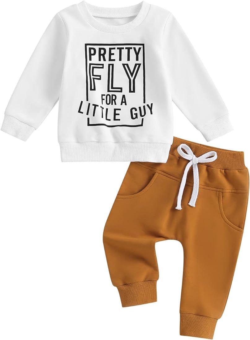 Engofs 2Pcs Toddler Baby Boy Girl Sweatshirt Tops Pants Set Long Sleeve Sweatsuit Fall Winter Out... | Amazon (US)