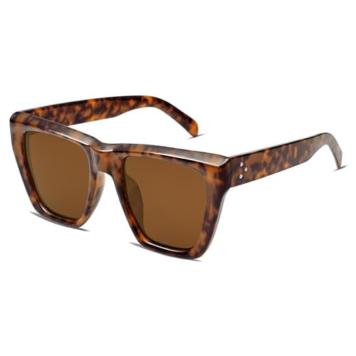 SOJOS Trendy Oversized Square Cat Eye Polarized Sunglasses for Women SJ2179 | Amazon (US)