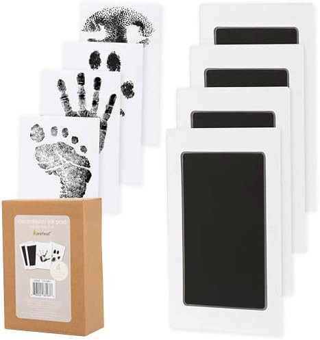 Pearhead 4-Pack Clean-Touch Ink Pad Kit, Mess-Free Inkless Hand and Footprint Kit, Baby Foot Prin... | Amazon (US)