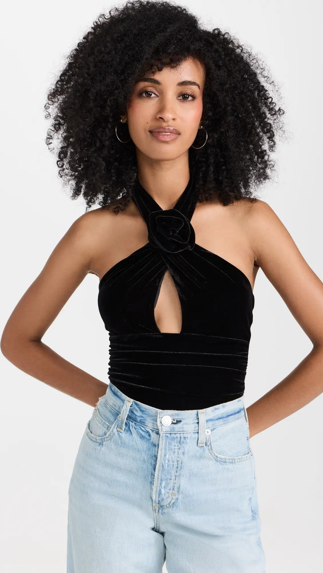 BARDOT Inara Velour Thong Bodysuit | Shopbop | Shopbop