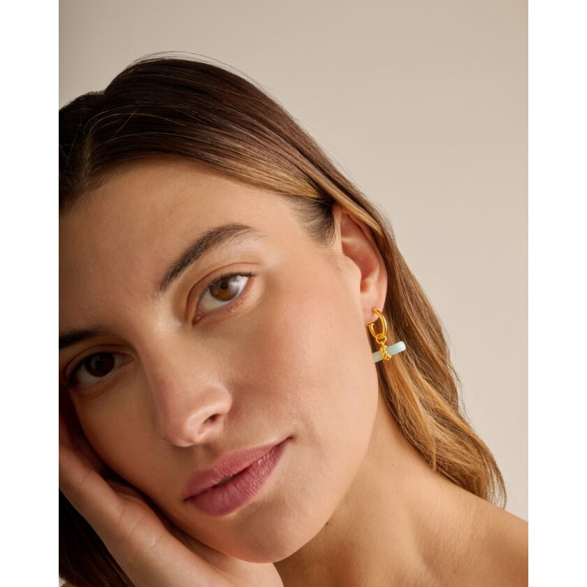 Azura Waterproof Gold T-Bar Hoop Earrings | Katie Loxton Ltd. (UK)