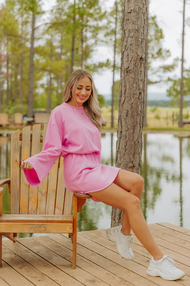 BuddyLove | Willa Sweatshirt Dress | Pink | BuddyLove