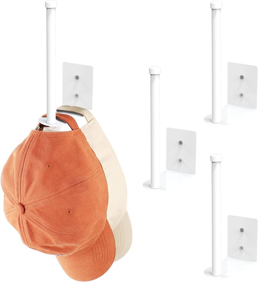 4 Pack Hat Racks for Baseball Caps, Stainless Steel Hat Organizer for Baseball Cap, Hat Holder St... | Amazon (US)