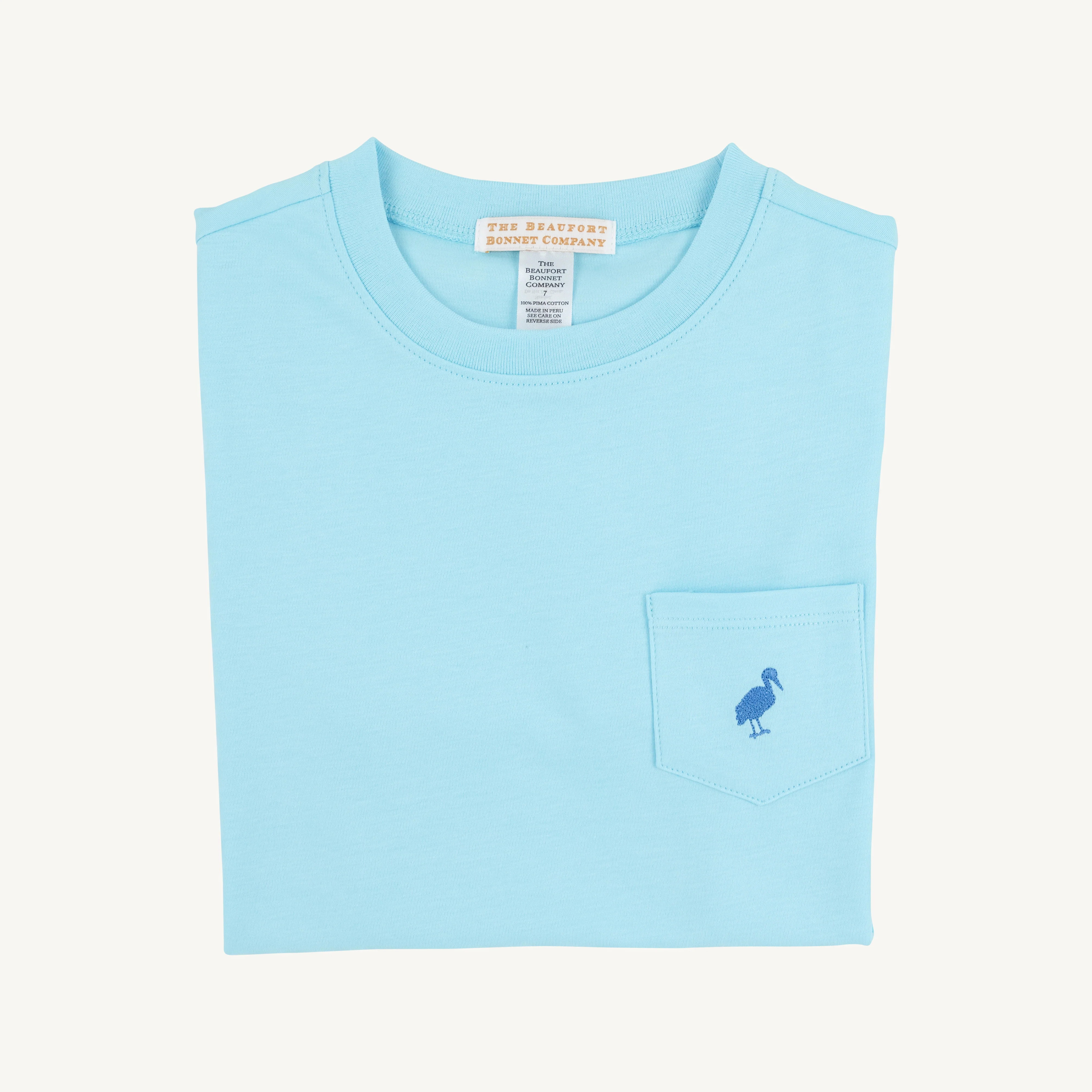 Carter Crewneck - Belhaven Blue with Wood Boat Blue Stork | The Beaufort Bonnet Company