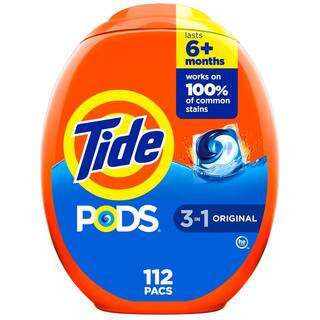 3 in 1 Original Scent Liquid Laundry Detergent Pods, 112-Count | The Home Depot