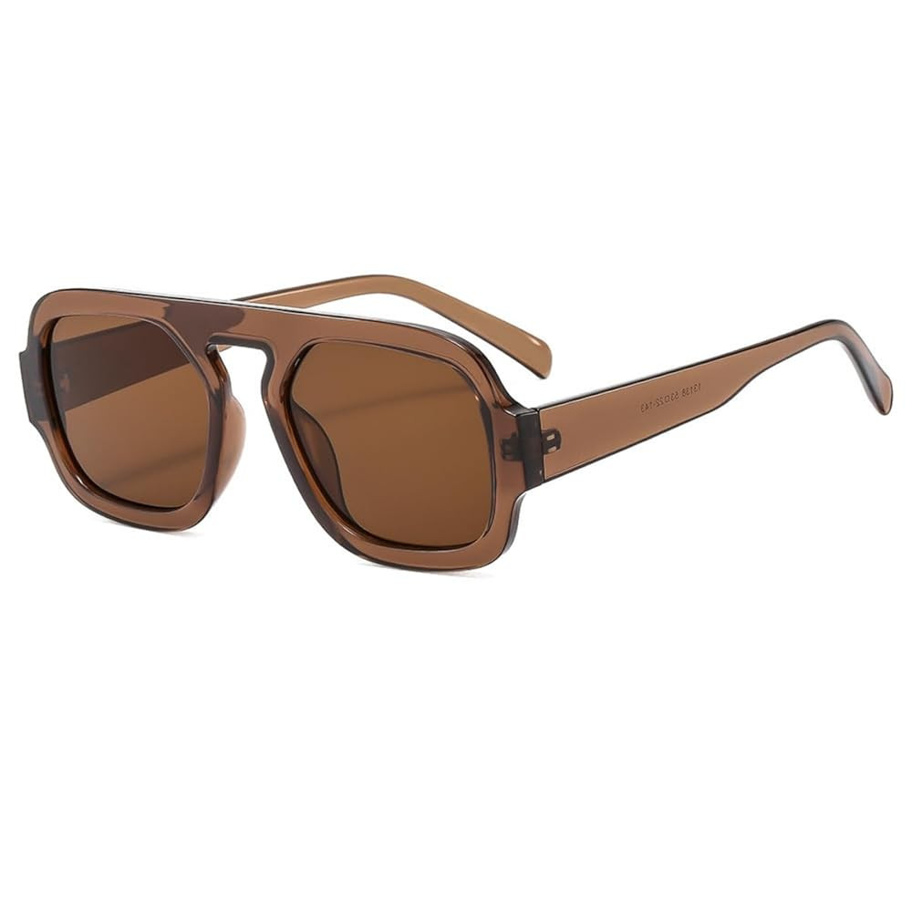 Retro 70s Square Aviator Sunglasses for Women Men Trendy Style Flat Frame Vintage Square Shades | Amazon (US)