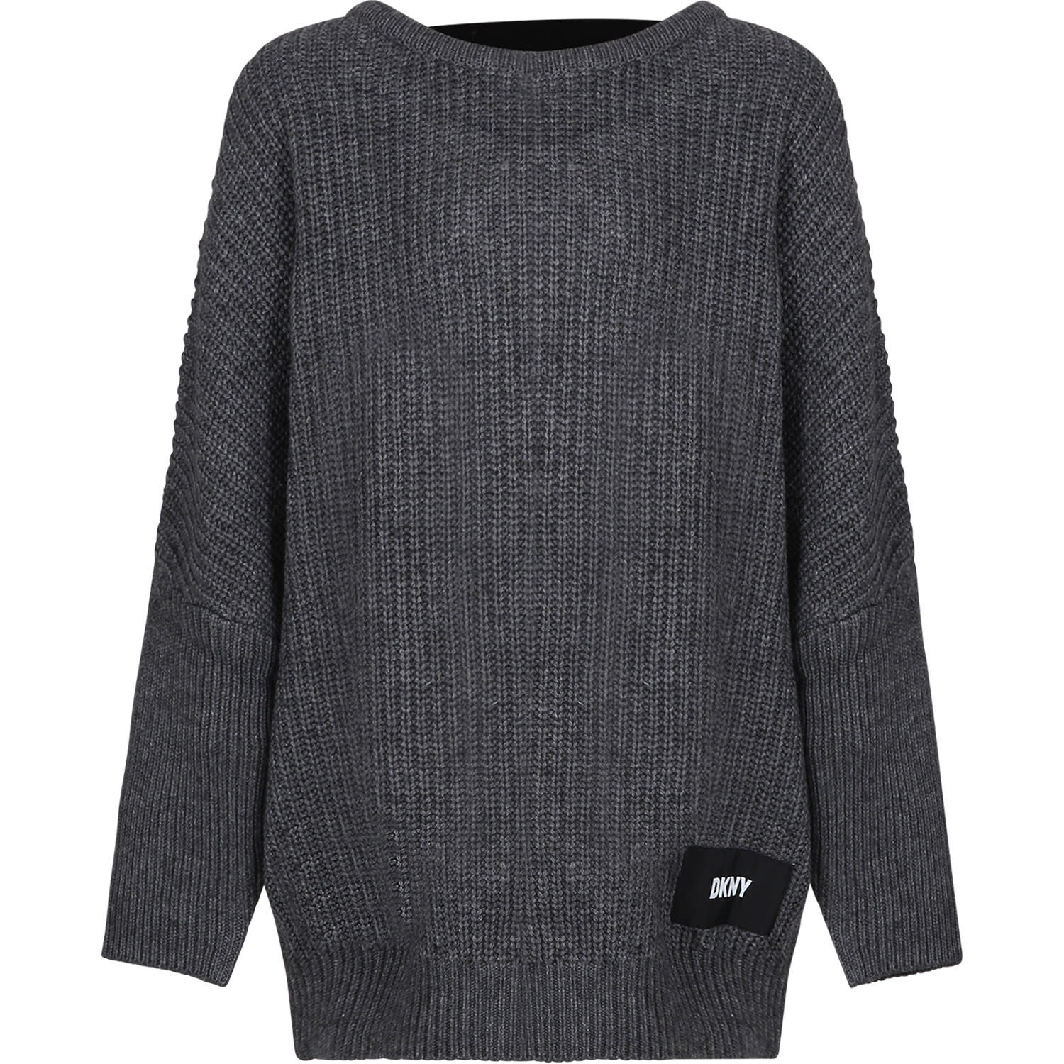 DKNY Gray Sweater For Girl With Elastic Logo | Italist.com US