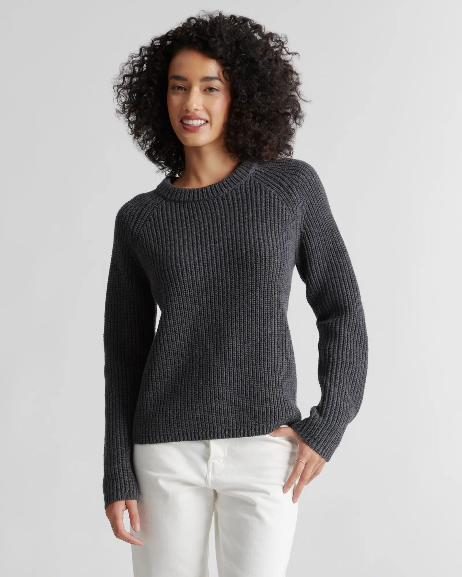 Women's 100% Organic Cotton Fisherman Crew Sweater | Quince