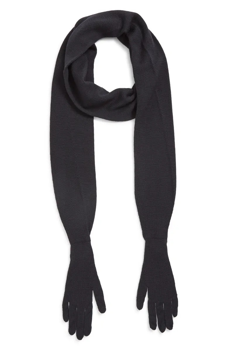 Flauta Extrafine Merino Wool Scarf with Attached Gloves | Nordstrom