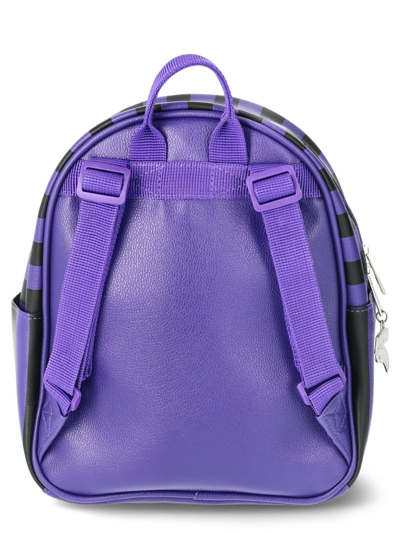 Wednesday Addams Nevermore Academy Women's Striped Mini Backpack, Purple/Black | Walmart (US)