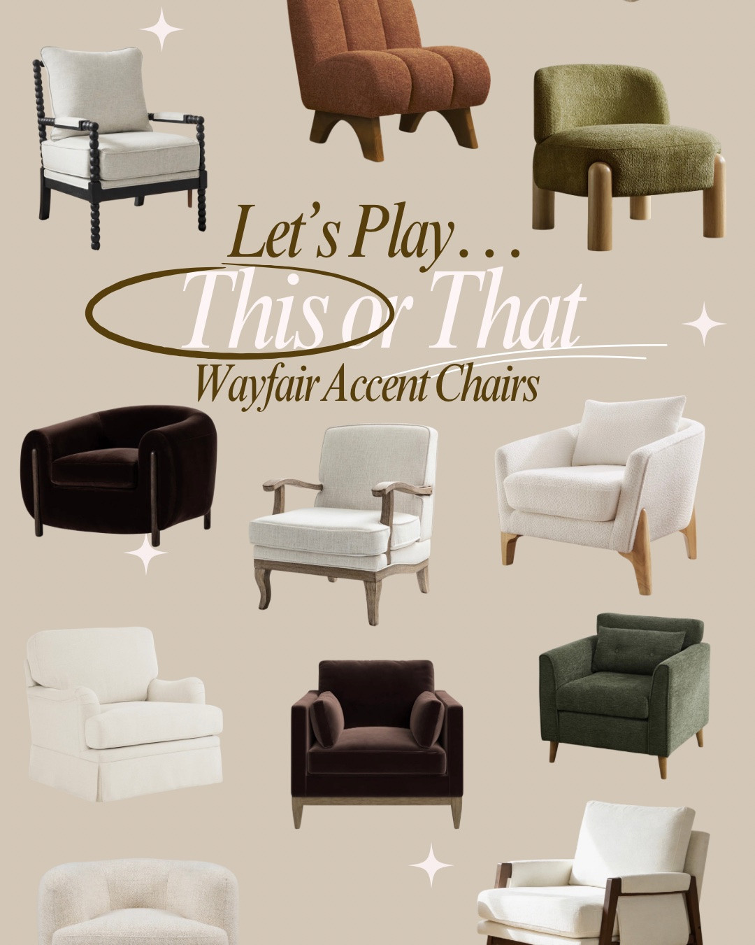 Let’s play This or That: Wayfair Accent Chair Edition! 🪑🤍✨

We played This or That in IG stories and some of these poll answers were really close. Some surprised me! Go vote on your favorite accent chair from @Wayfair and see if others agreed with you 😍🥰🗳️

#LTKHome #LTKSaleAlert #LTKSeasonal