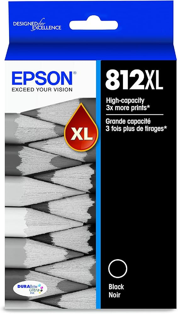 EPSON T812 DURABrite Ultra Ink High Capacity Black Cartridge (T812XL120-S) for select Epson WorkF... | Amazon (US)