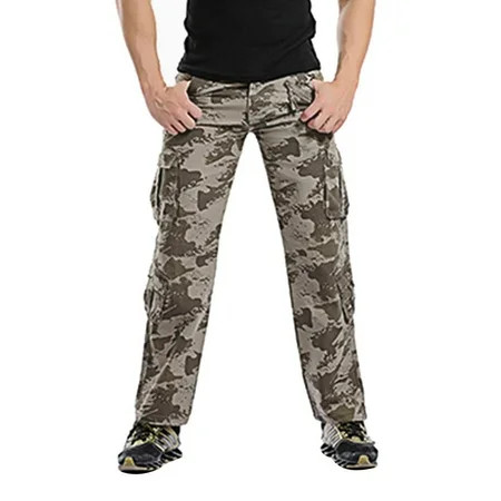 purcolt Men s Camo Cargo Pants Relaxed Fit Straight Leg Wrangler Cargo Pant Lightweight Casual Jogge | Walmart (US)
