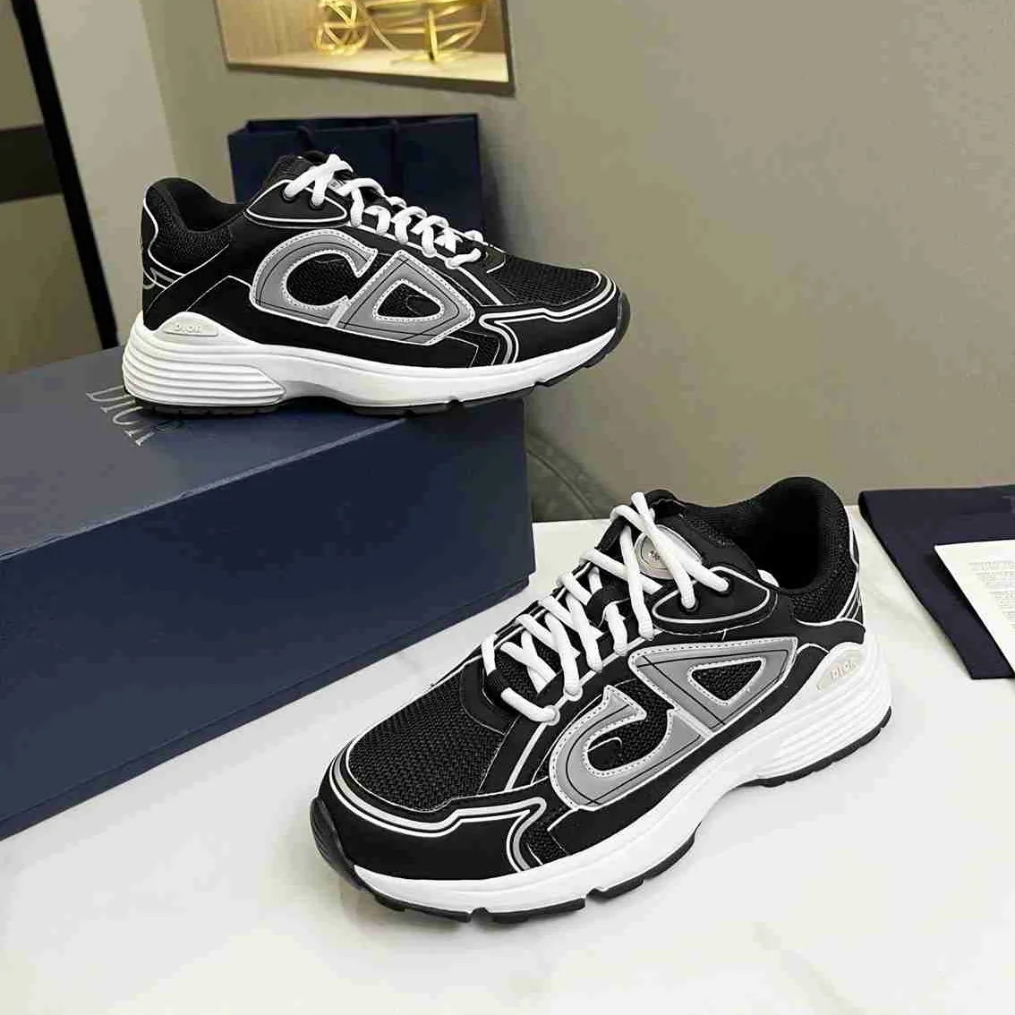 Dior Designer Sneakers B30 Technology Inclined Shoes Men And Women Sneakers Calfskin Mesh Sneaker... | DHGate