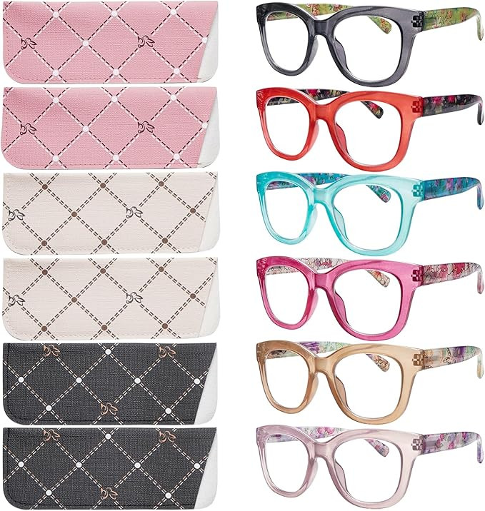 Oprah Style Reading Glasses for Women Blue Light Blocking 6 Pack Computer Readers Fashion Quality... | Amazon (US)
