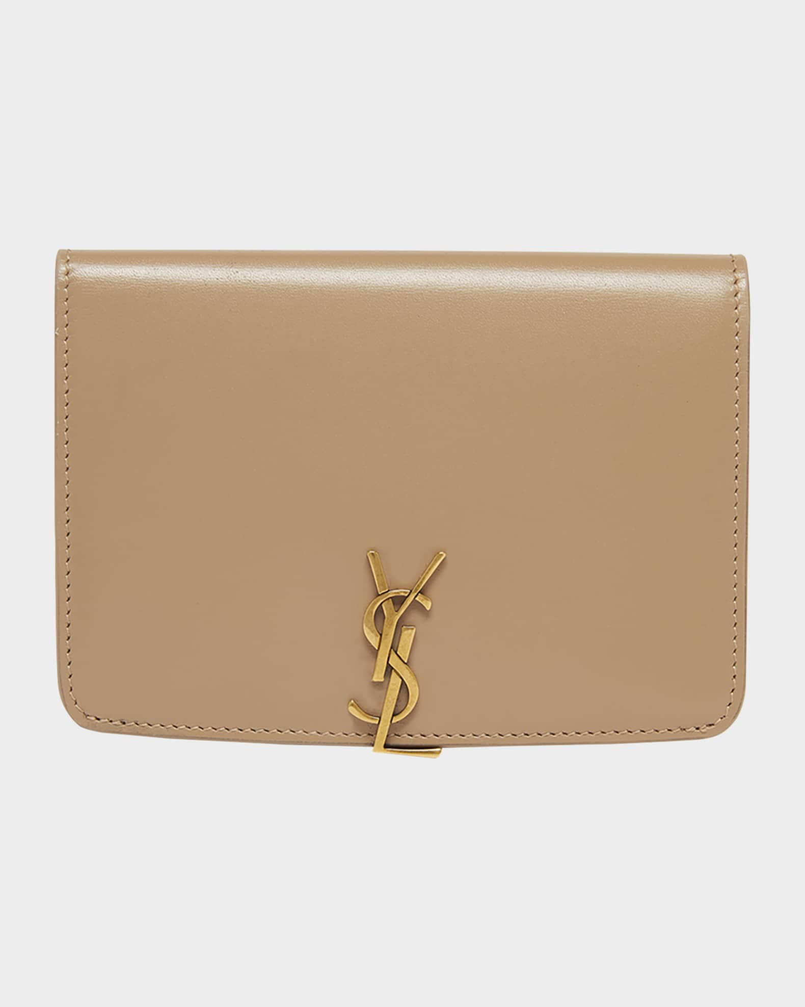 Saint Laurent YSL Passport Holder in Calfskin | Neiman Marcus