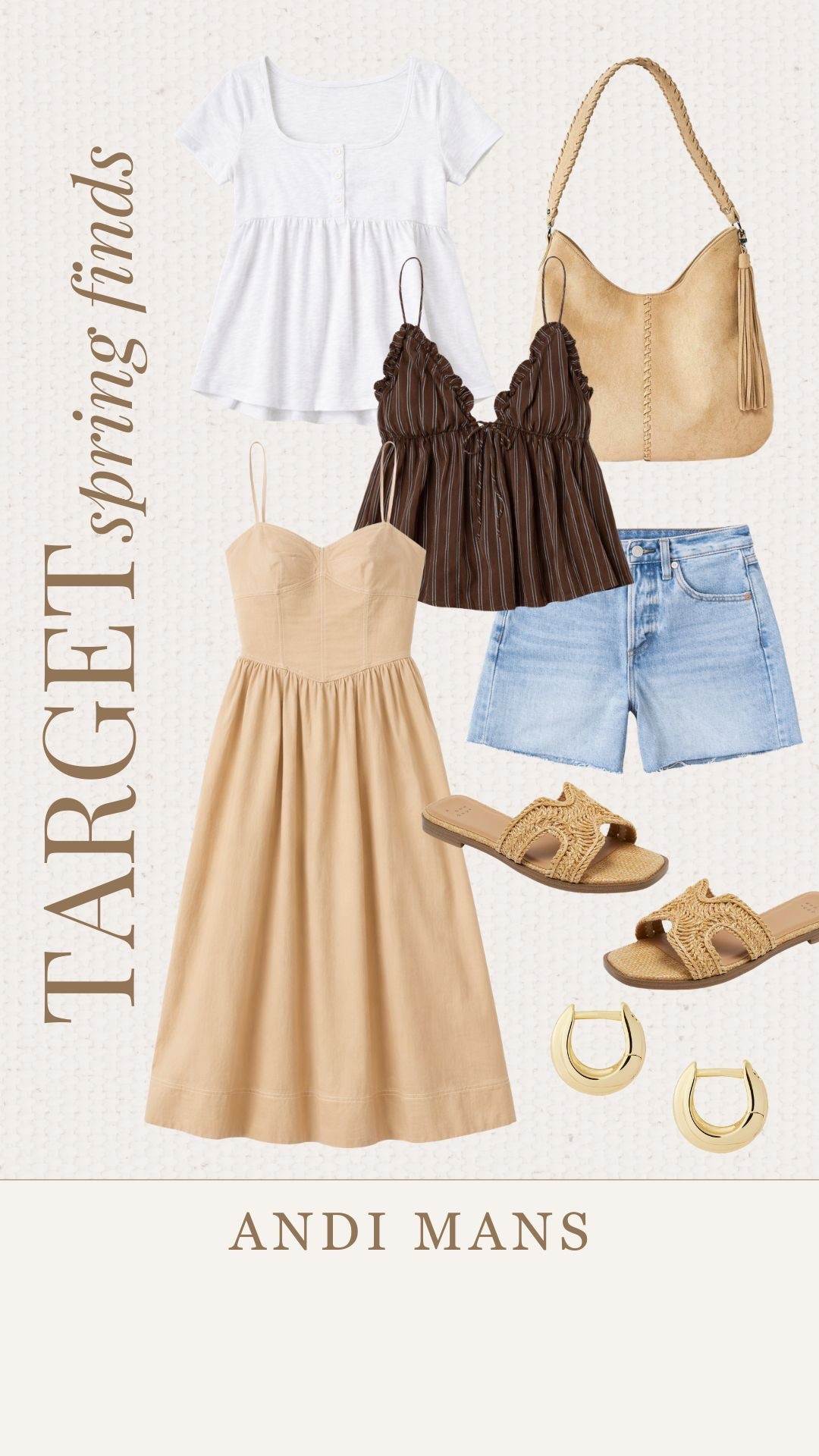 I can't believe these are Target. I love these classic jean shorts and neutral tops. Add these woven slides and gold accessories to complete the look. 

#LTKOver40 #LTKSeasonal #LTKootd