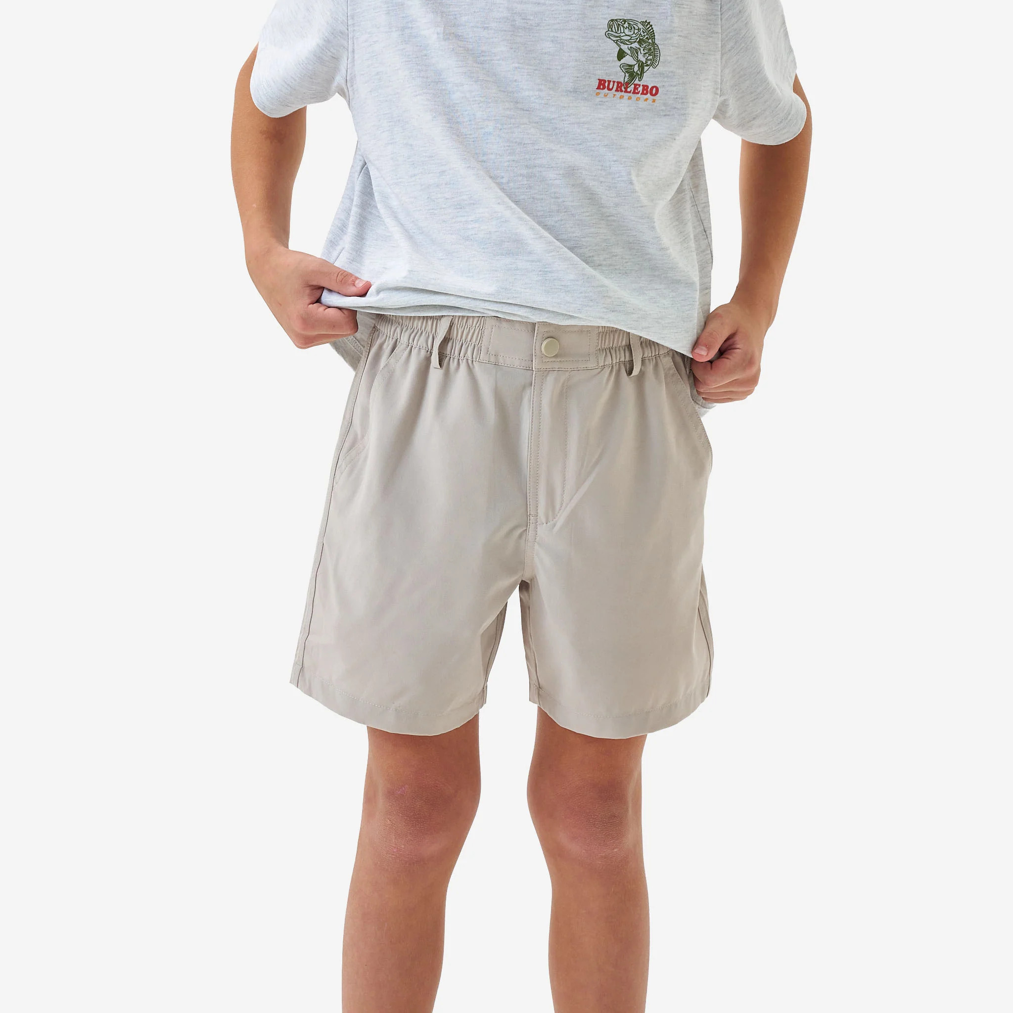 Youth Everyday Short - Light Khaki - Old Glory Pocket | BURLEBO