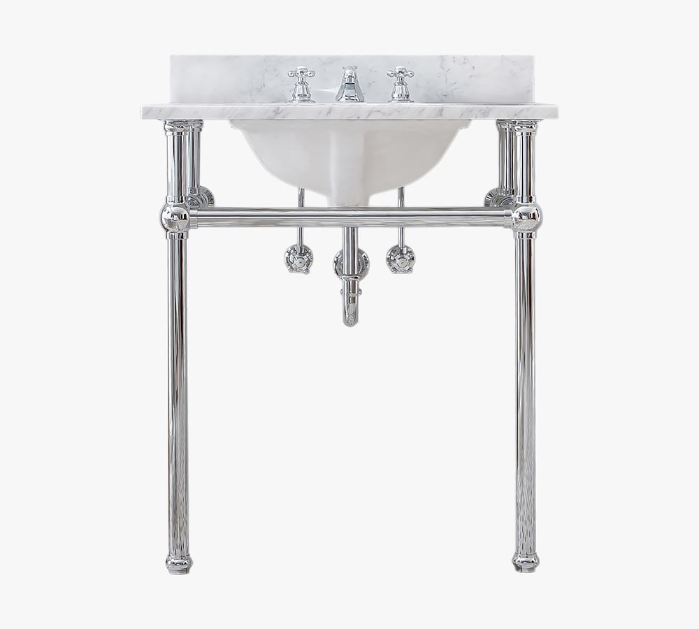 Aveline 30" Marble Top Single Sink Vanity | Pottery Barn (US)