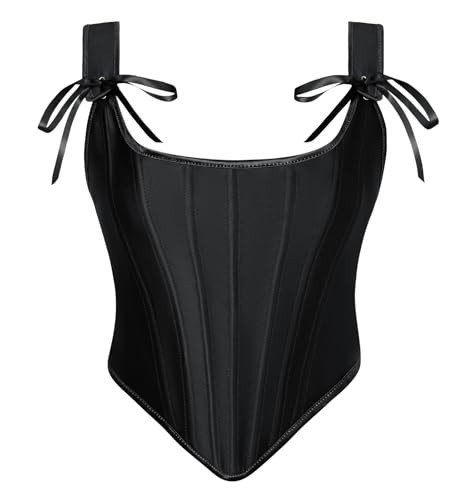 Scarlet Darkness Renaissance Corset Women Vintage Bustier Black Corset Tops for Party Black Size 12 | Amazon (US)