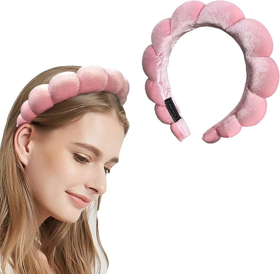 Puffy Makeup Headband Spa Headband for Women, Sponge & Terry Towel Cloth Fabric Versed Headbands ... | Amazon (UK)
