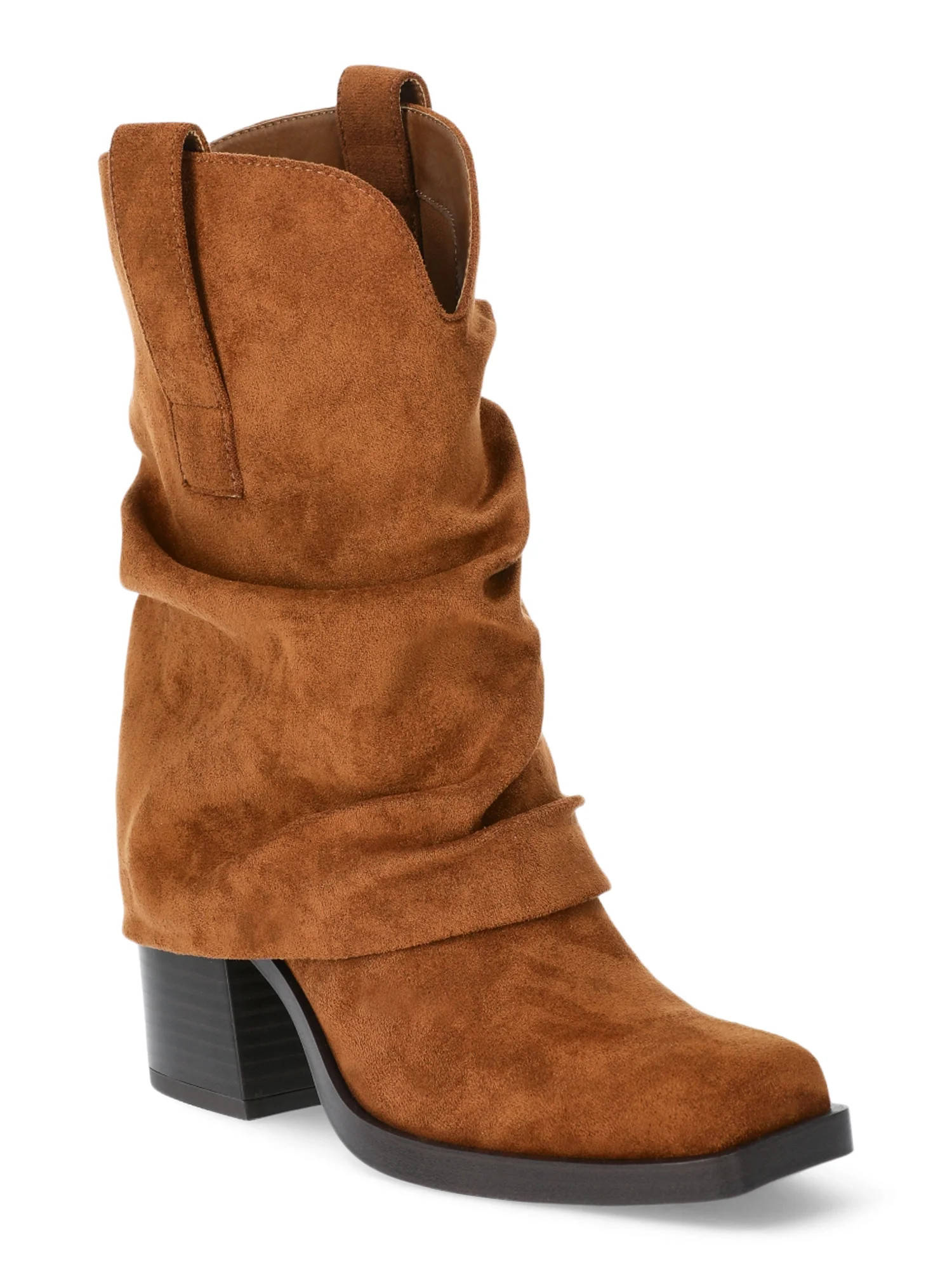 No Boundaries Women's Foldover Western Slouch Boots | Walmart (US)