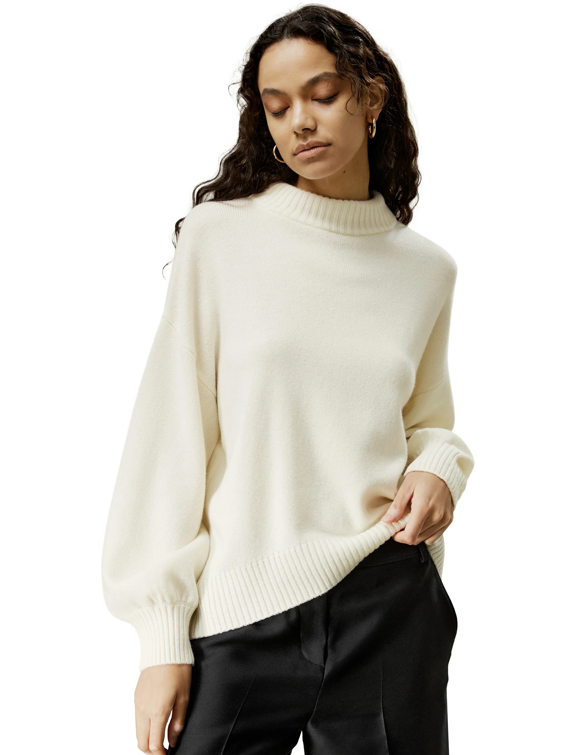 Drop shoulder Wool Sweater for Women | Shop Simon