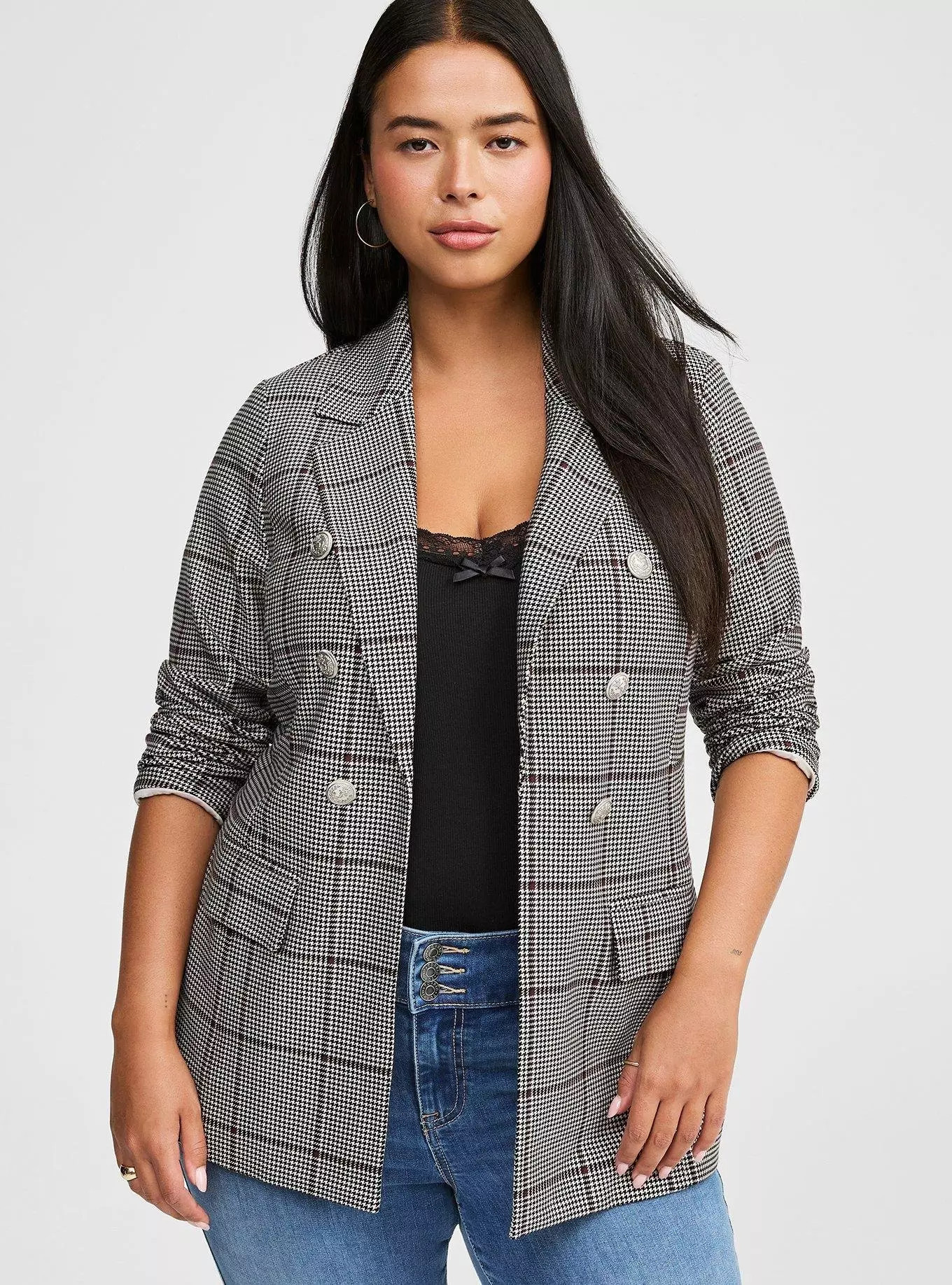 Ponte Double Breasted Relaxed Blazer | Torrid (US & Canada)