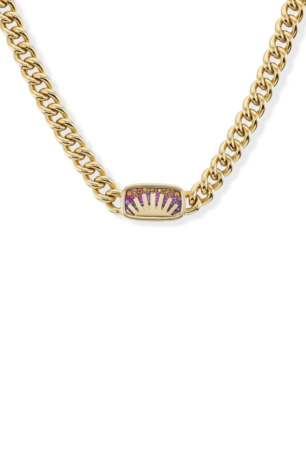 Narrow Sunshine Signet Pendant Necklace | Marissa Collections