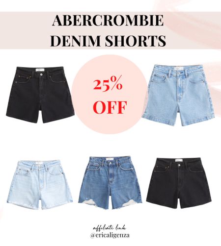 25% off denim shorts at Abercrombie! 

Black denim shorts // Jean shorts // light wash denim shorts // distressed jean shorts // black shorts 

#LTKSeasonal #LTKSaleAlert #LTKFindsUnder100