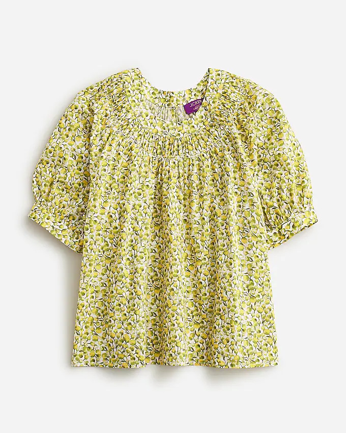 best seller5.0(2 REVIEWS)High-neck puff-sleeve top in Liberty® Eliza's Yellow fabric$79.50$118.0... | J. Crew US