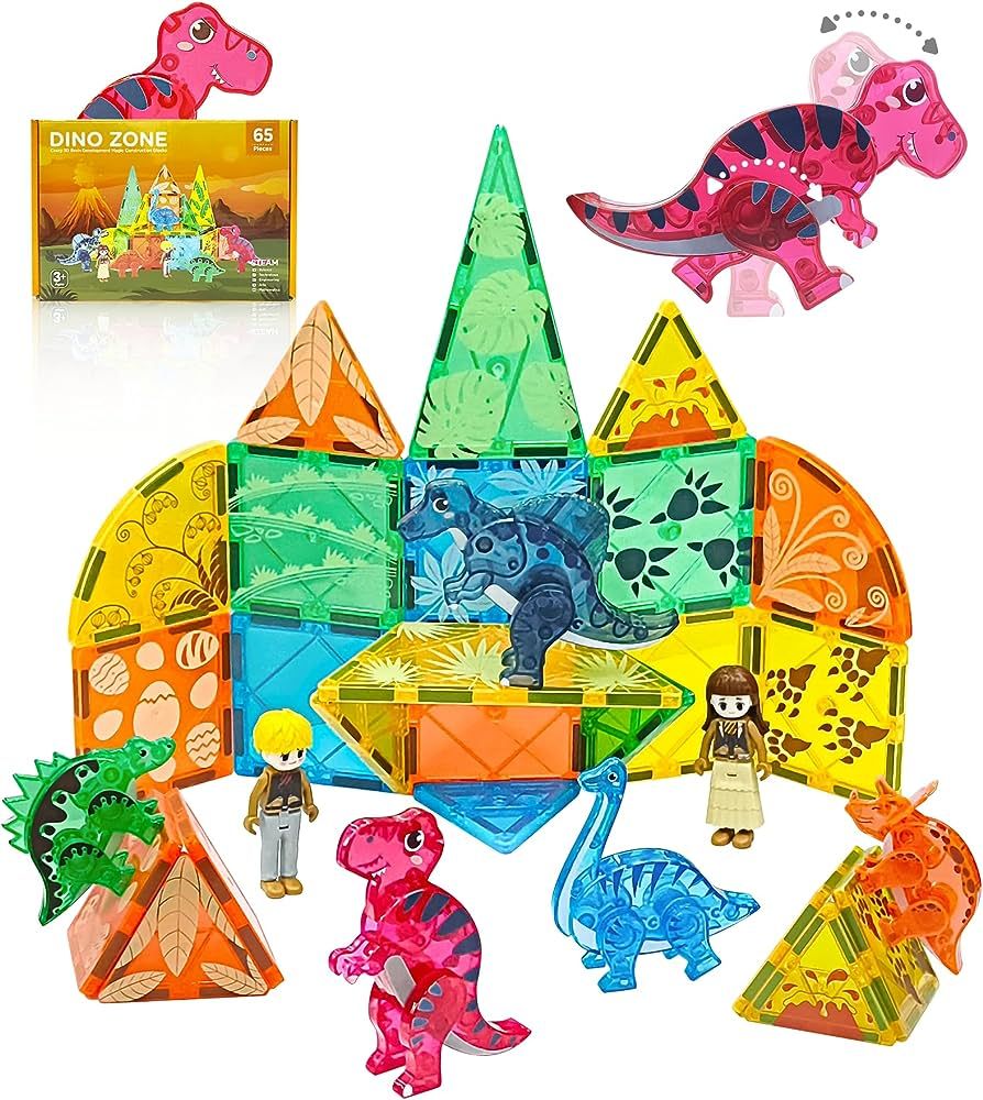 Magnetic Tiles Dinosaurs Magnet Building Blocks Toys for Kids Ages 3-5 4-8 8-12 Creative Animals ... | Amazon (US)
