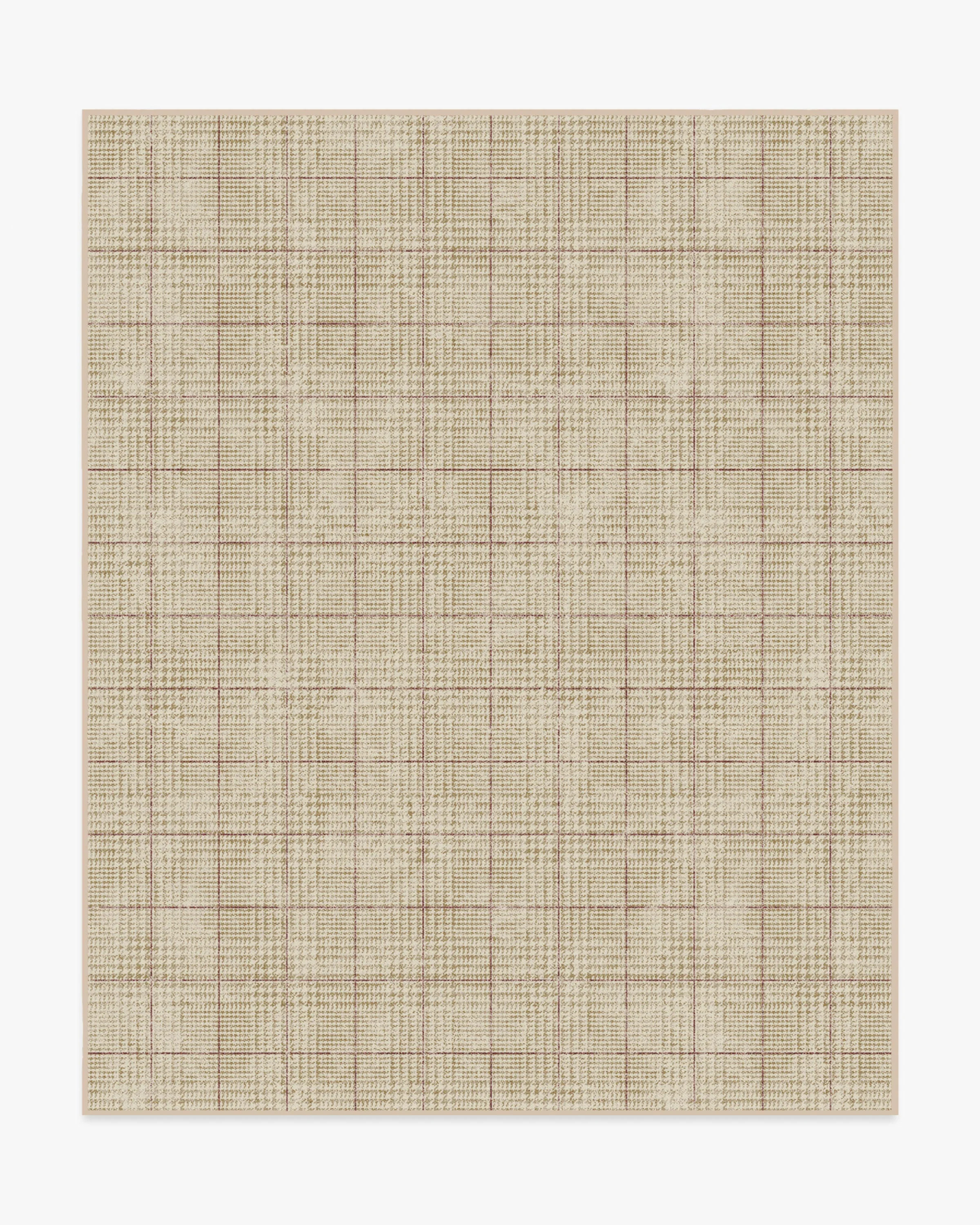 Glen Plaid Camel & Burgundy Rug | Ruggable US | Ruggable