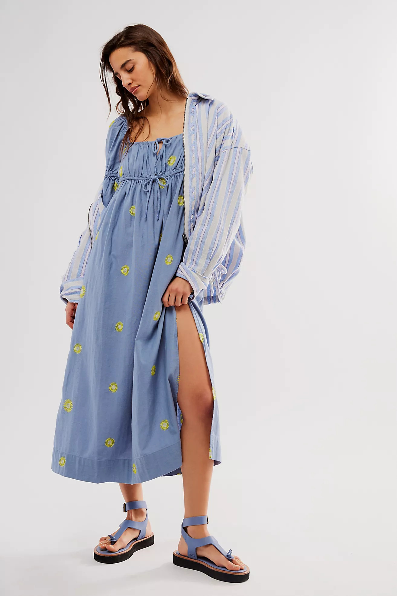 Emory Embroidered Midi Dress | Free People (Global - UK&FR Excluded)