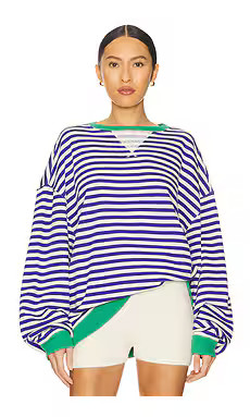 Free People Classic Striped Crew in Sand Dollar Combo from Revolve.com | Revolve Clothing (Global)