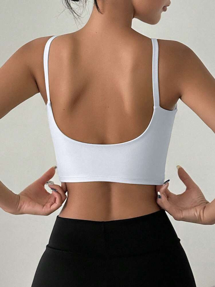 Solid Backless Sports Bra | SHEIN
