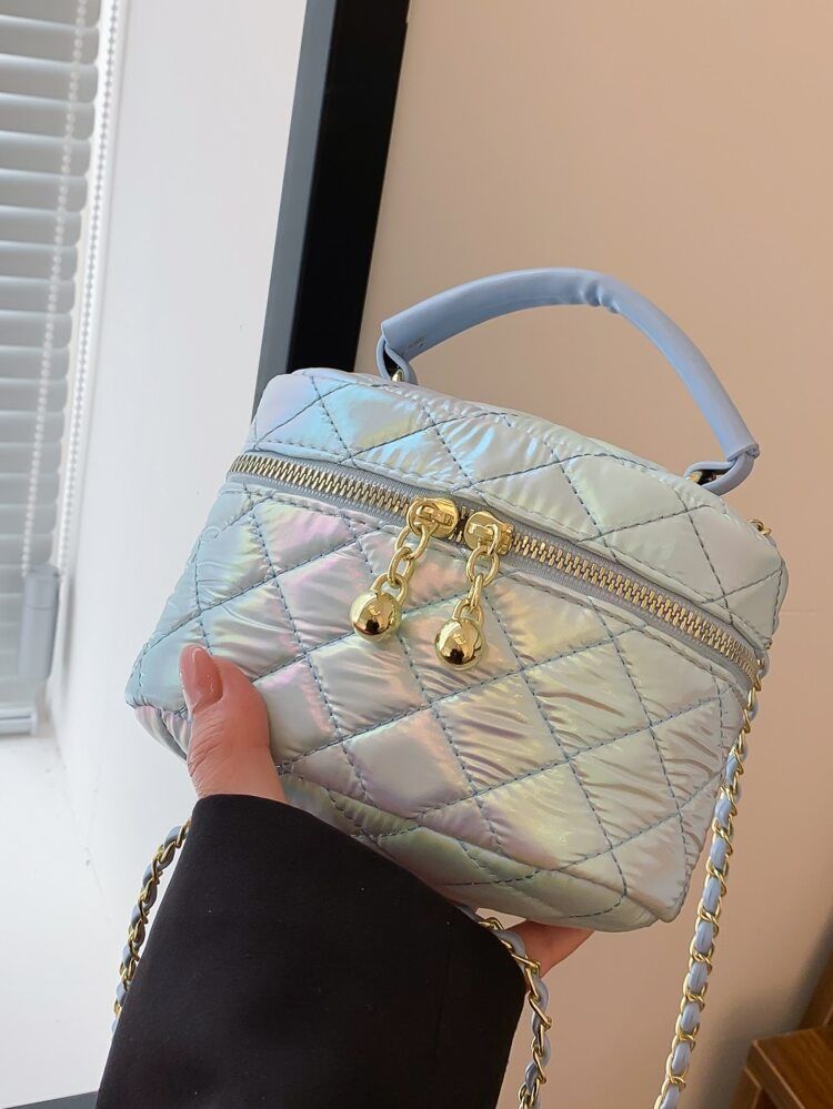 Mini Quilted Detail Chain Bucket Bag | SHEIN