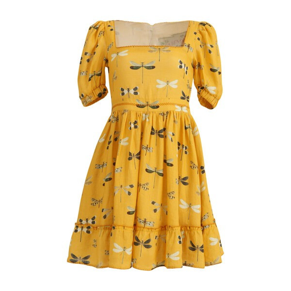 Womens Pomelo Dress, Yellow Dragonfly | Maisonette