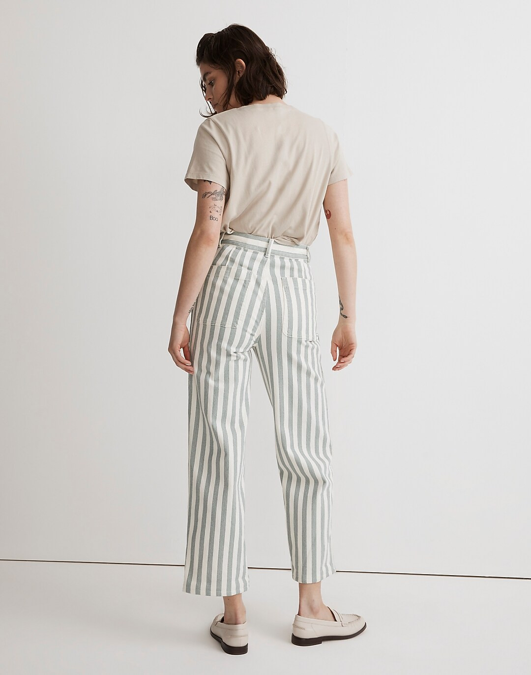 Emmett 2.0 Wide-Leg Crop Pants in Stripe: Patch-Pocket Edition | Madewell