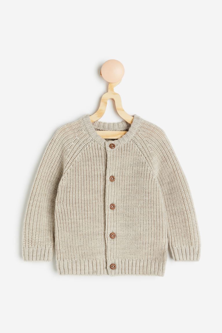Knit Wool Cardigan - Light beige - Kids | H&M US | H&M (US)